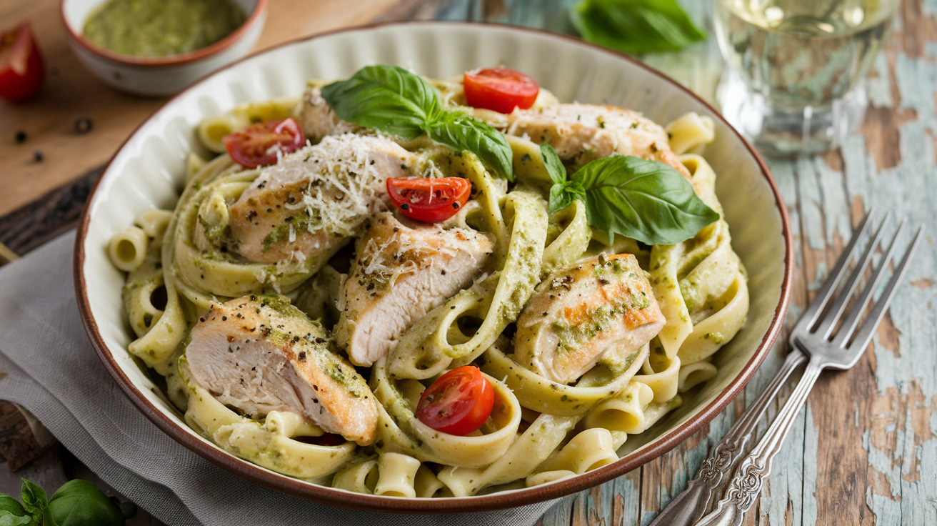 Creamy Chicken Pesto Pasta