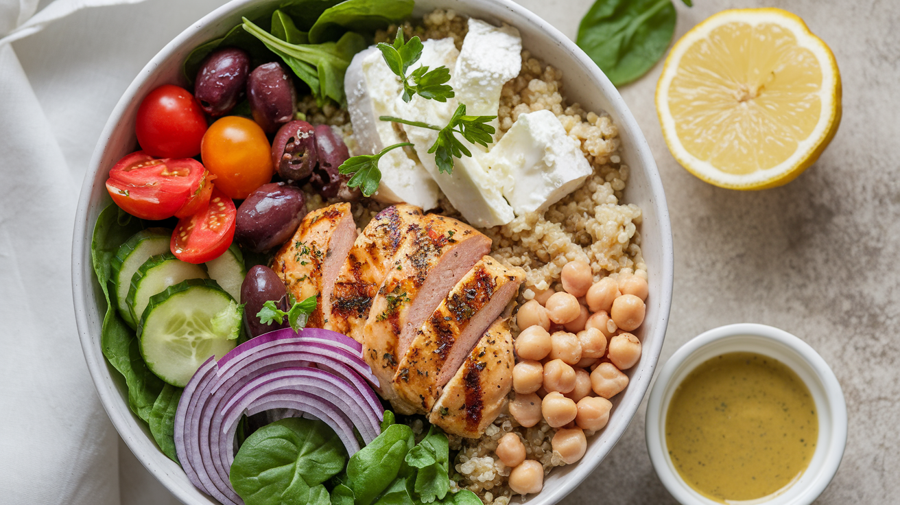 Mediterranean Chicken Quinoa Bowl